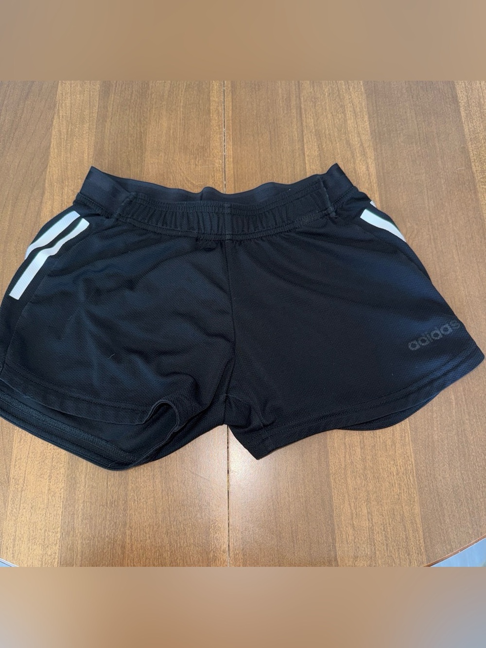 adidas Black Athletic Shorts with White Side Stripes